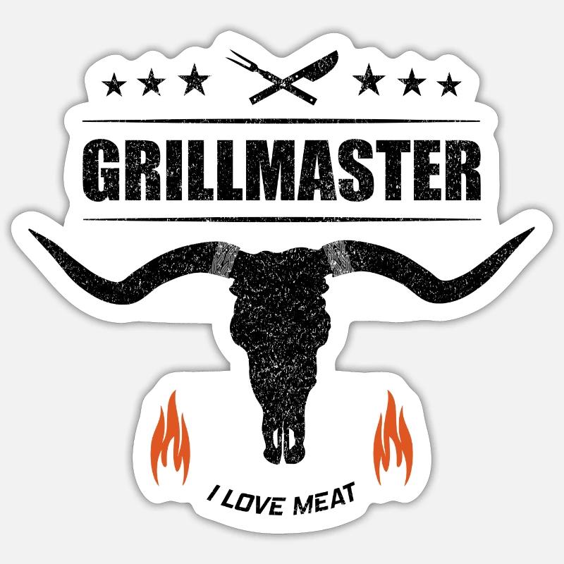 BBQ - Sticker Größe S (10 x 10 cm) - Mattweiß