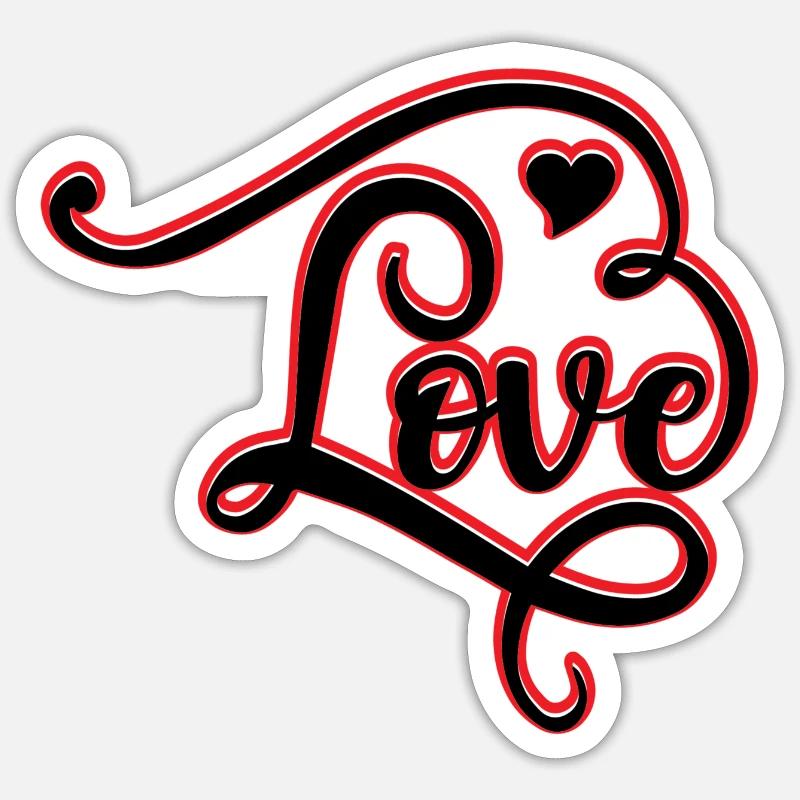 Love - Sticker Größe S (10 x 10 cm) - Mattweiß