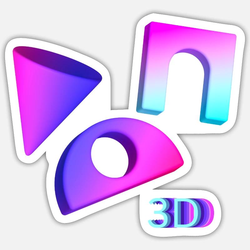 3D - Sticker Größe S (10 x 10 cm) - Mattweiß