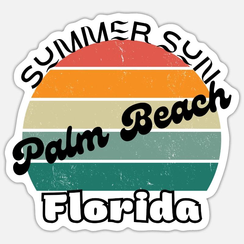 Palm Beach Florida - Sticker size S (10 x 10 cm) - white matte