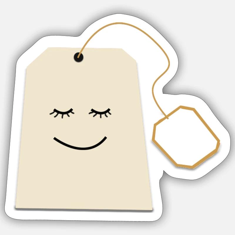 Teebeutel , Teetrinker, personalisierbar Sticker Größe S (10 x 10 cm)
