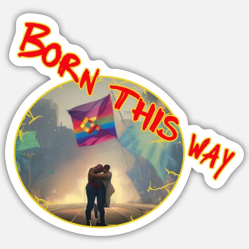 born this way - Sticker Größe S (10 x 10 cm) - Mattweiß