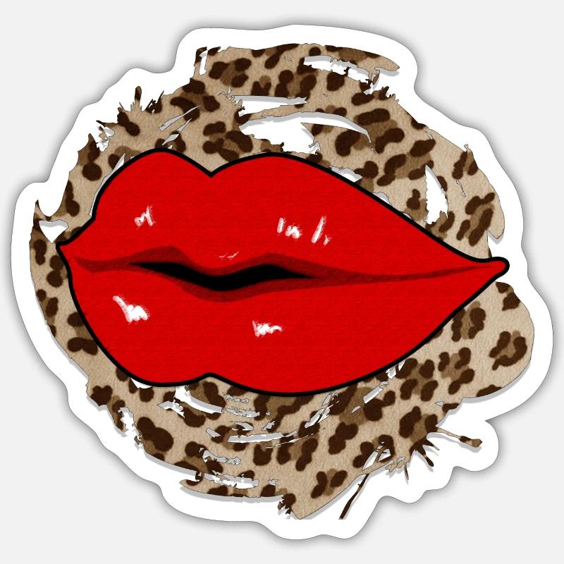 Leopard Lips Sticker size S (10 x 10 cm)