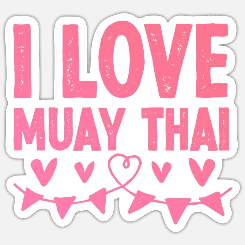 Ich liebe Muay Thai - Sticker Größe S (10 x 10 cm) - Mattweiß