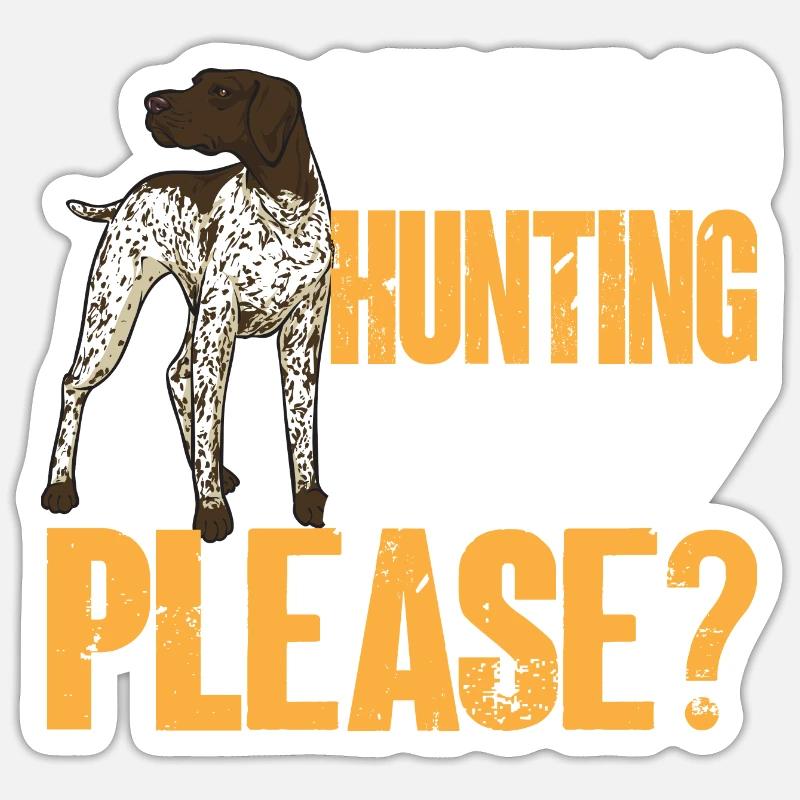 Deutsch Kurzhaar GSP Hund - Sticker Größe S (10 x 10 cm) - Mattweiß