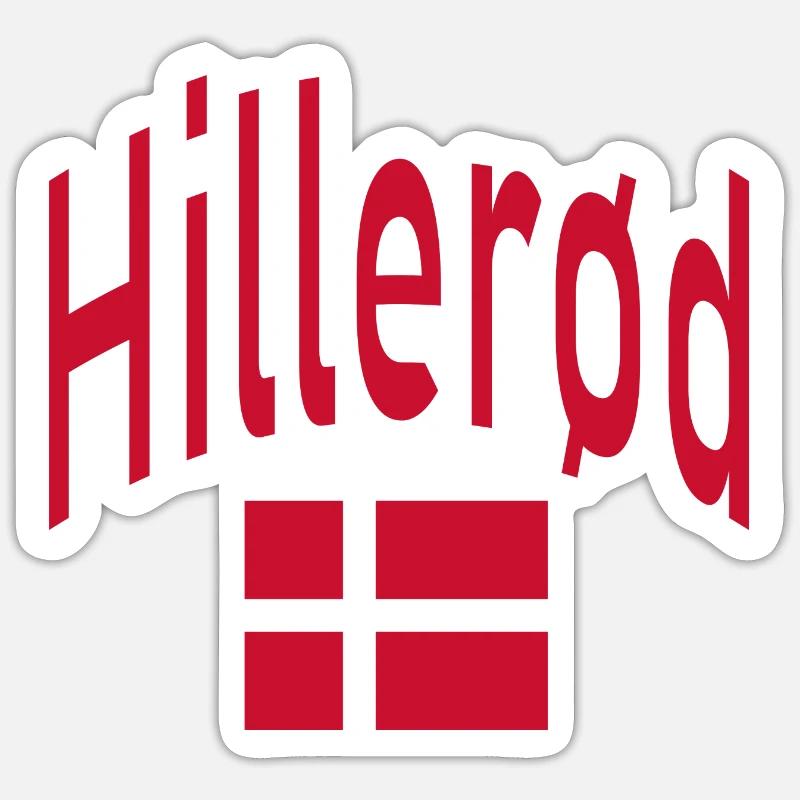 Drapeau de Hillerød Danemark Sticker taille S (10 x 10 cm)