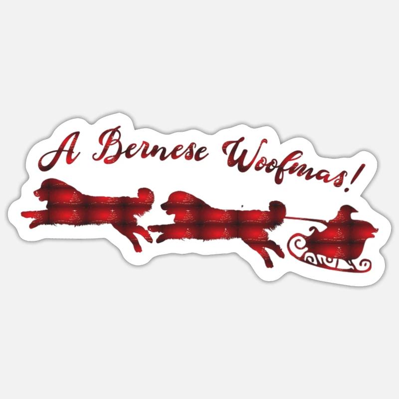 Noël du Bouvier Bernois Sticker taille S (10 x 10 cm)