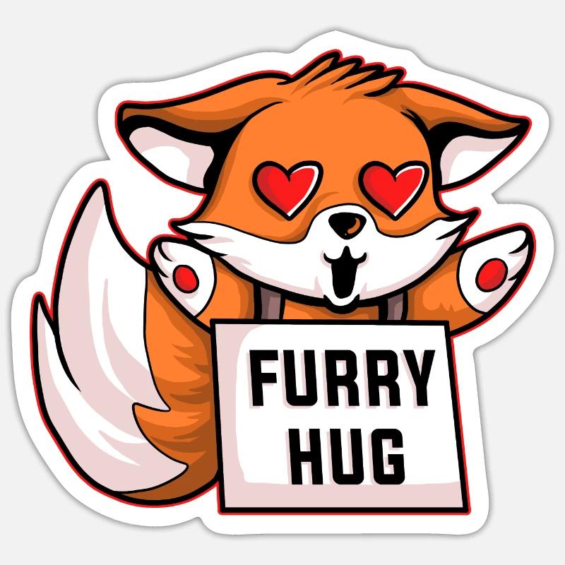 FURRY FOX Sticker size S (10 x 10 cm)