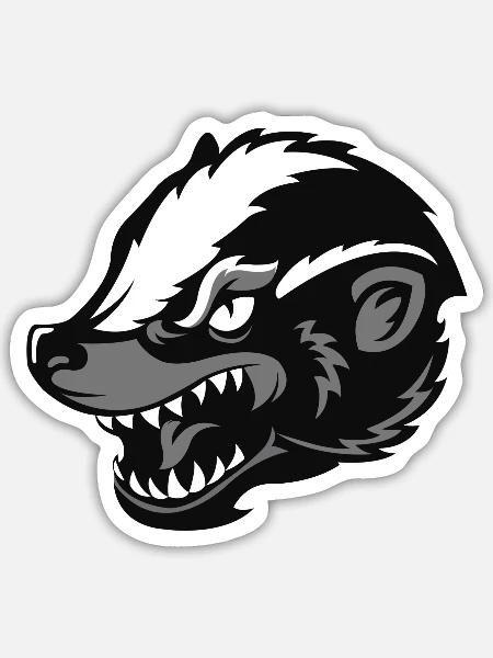 Dachs Design weiß grau - Sticker Größe S (10 x 10 cm) - Mattweiß