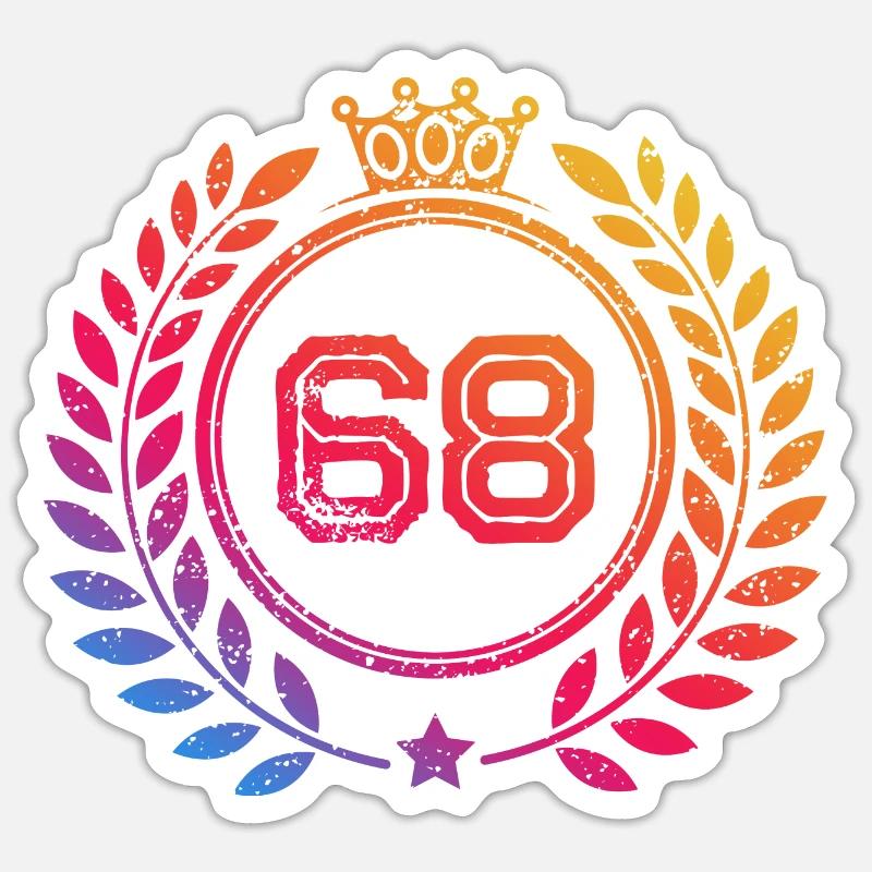 68 Couronne numérique - Sticker taille S (10 x 10 cm) - blanc mat