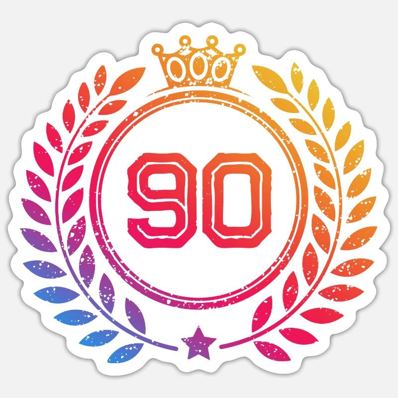 90 Couronne numérique - Sticker taille S (10 x 10 cm) - blanc mat