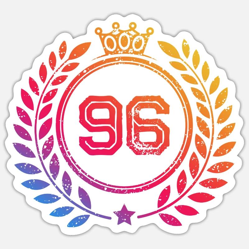 96 Couronne numérique - Sticker taille S (10 x 10 cm) - blanc mat