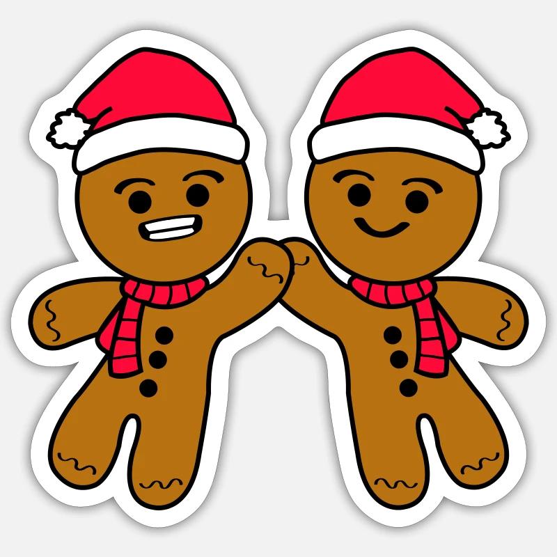 Gingerbread Men - Sticker size S (10 x 10 cm) - white matte