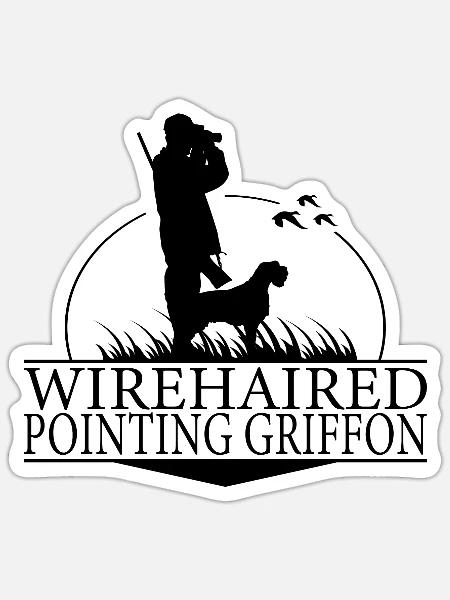 WIREHAIRED POINTING GRIFFON Jagdhunde Wilsigns - Sticker Größe S (10 x 10 cm) - Mattweiß