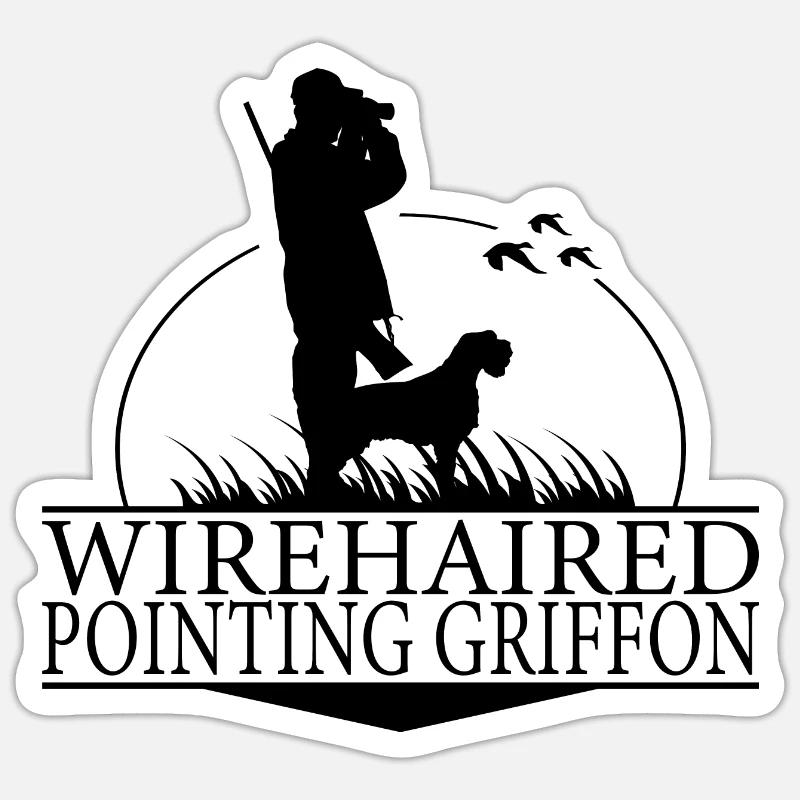 WIREHAIRED POINTING GRIFFON Jagdhunde Wilsigns - Sticker Größe S (10 x 10 cm) - Mattweiß