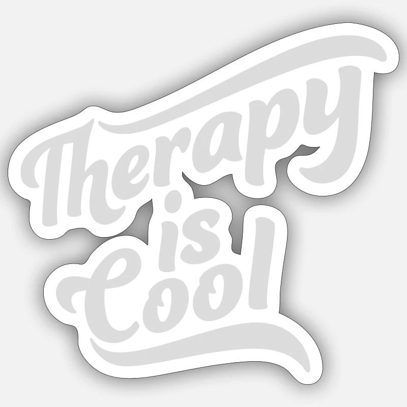 therapy is cool Quote - Sticker size S (10 x 10 cm) - white matte