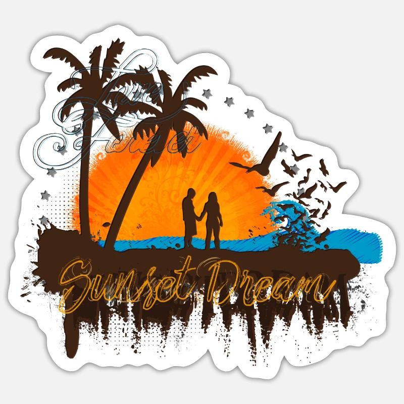 Sunset Dream - Sticker size S (10 x 10 cm) - white matte