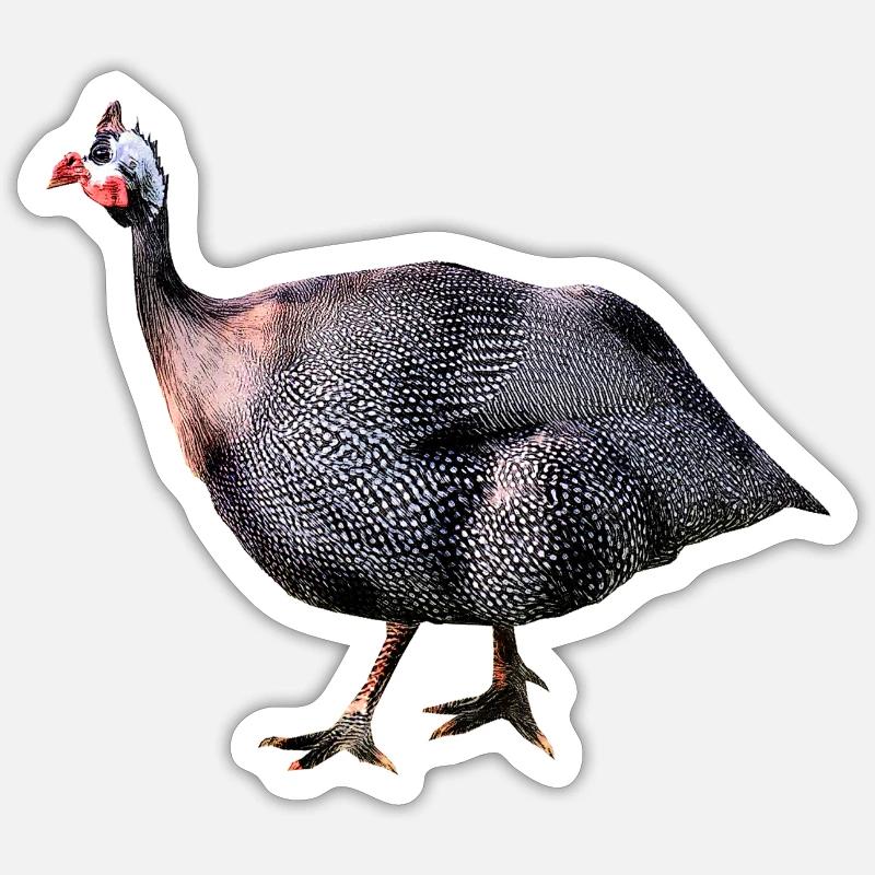 pintade - Sticker taille S (10 x 10 cm) - blanc mat
