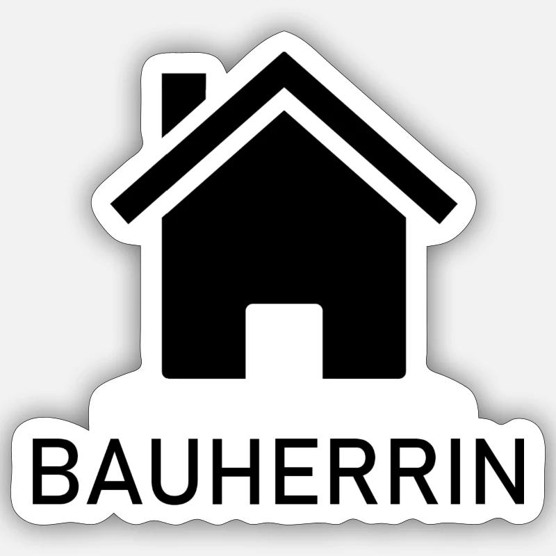 Bauherrin - Sticker Größe S (10 x 10 cm) - Mattweiß
