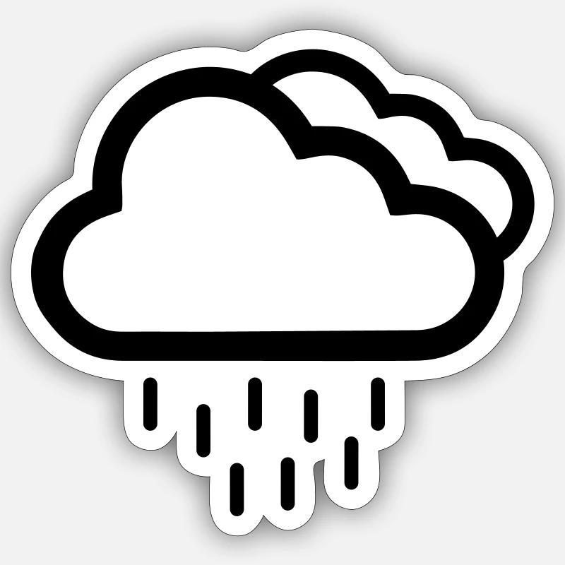 Rain Rain Cloud Clouds Icon Symbol Sign Sticker size S (10 x 10 cm)