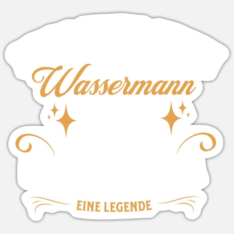 Sternzeichen Geschenke Wassermann Spruch - Sticker Größe S (10 x 10 cm) - Mattweiß