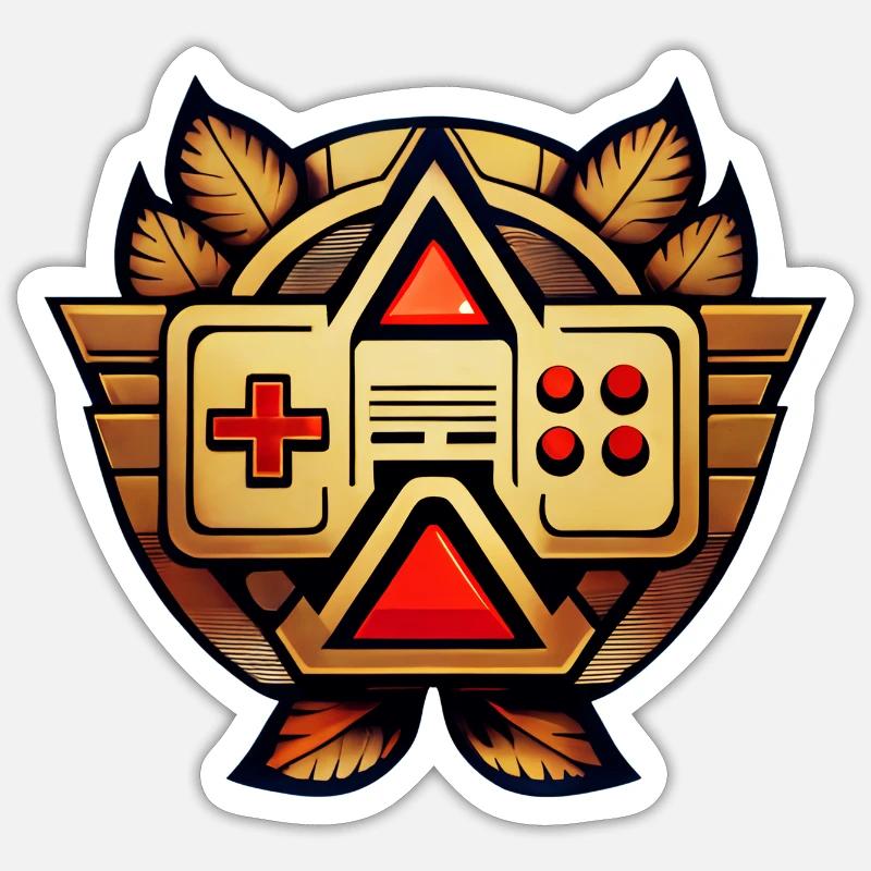 Retro Gaming Logo - Sticker taille S (10 x 10 cm) - blanc mat