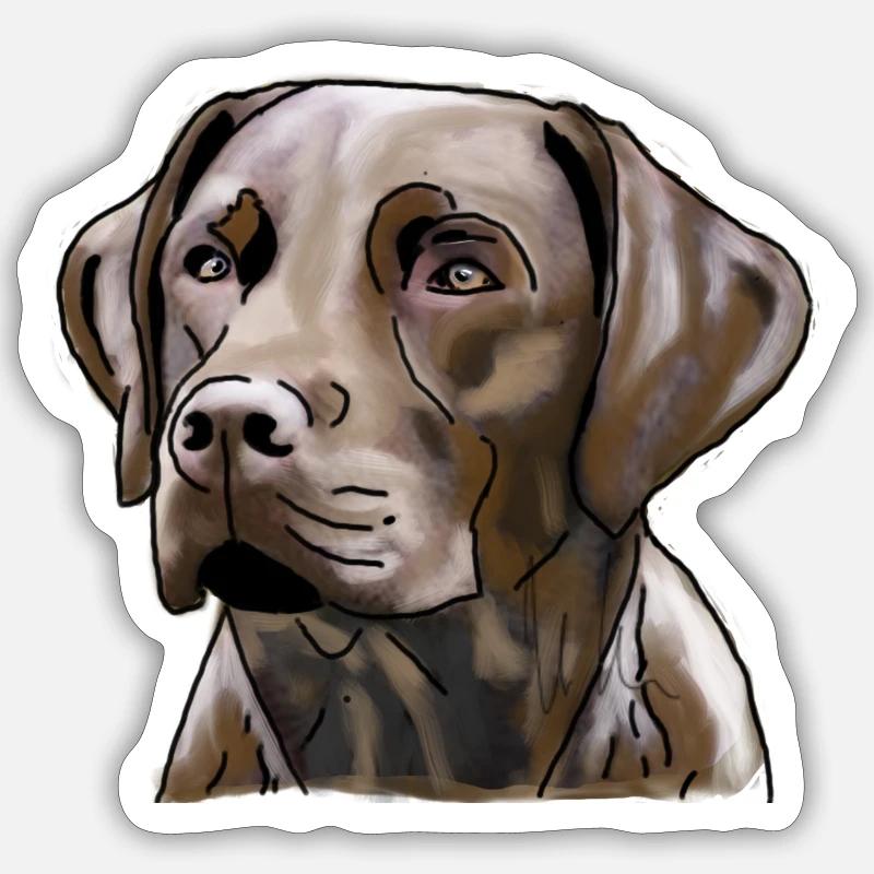Labrador - Sticker taille S (10 x 10 cm) - blanc mat