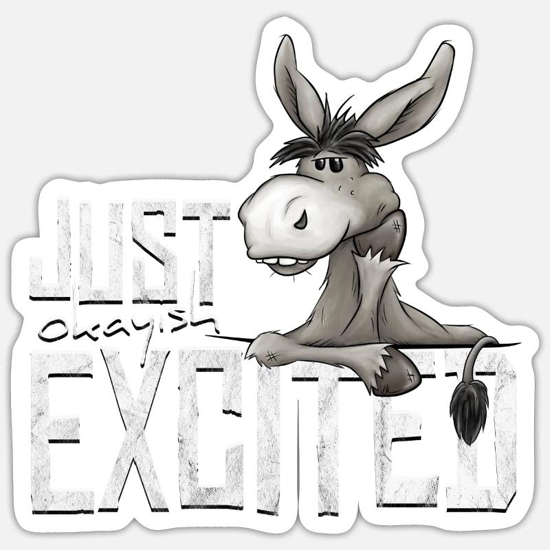 Juste correct-ish excité âne grincheux déclaration Sticker taille S (10 x 10 cm)