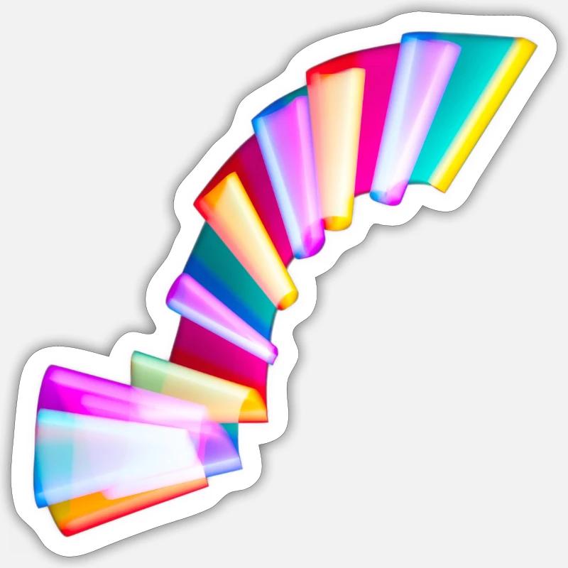 Bunte (RGB) Lichtmalerei - Sticker Größe S (10 x 10 cm) - Mattweiß