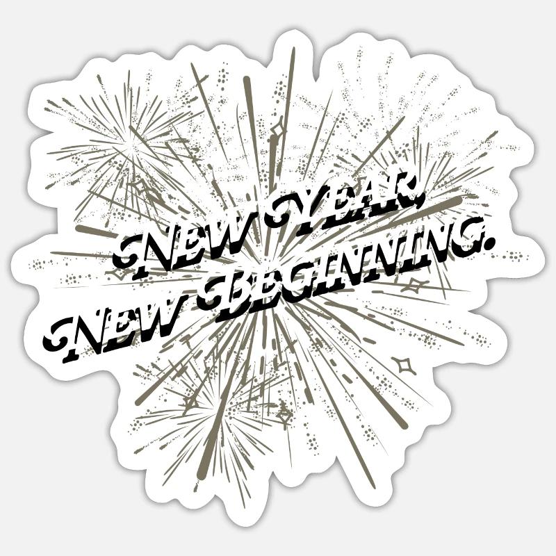 Citations du Nouvel An - Sticker taille S (10 x 10 cm) - blanc mat
