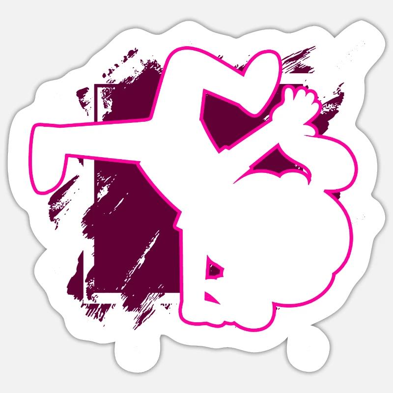 Breakdance Mädchen Breakdancing Tänzerin - Sticker Größe S (10 x 10 cm) - Mattweiß