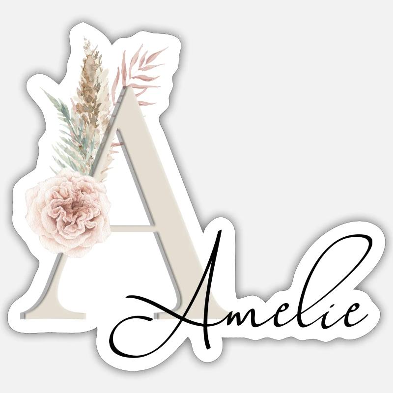 Amélie! Nom Boho Sticker taille S (10 x 10 cm)
