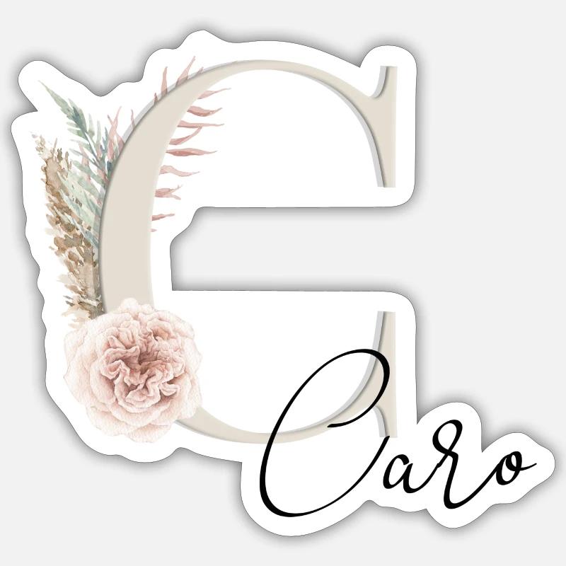 Caro! Nom Boho Sticker taille S (10 x 10 cm)