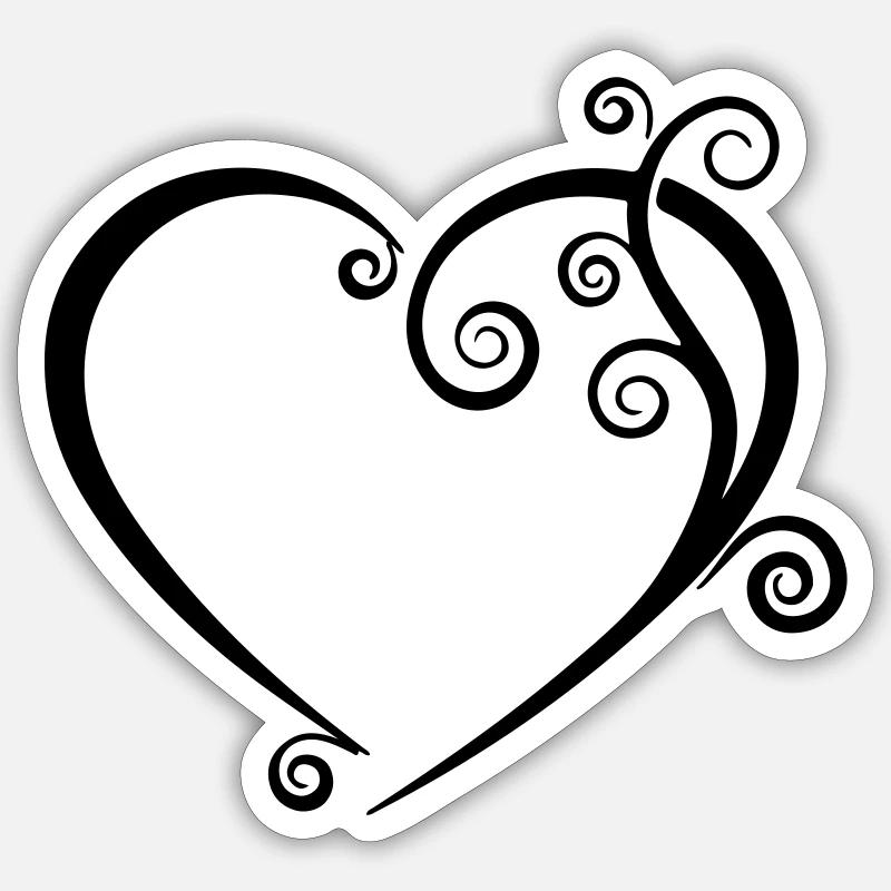 Open Heart - conception créative du cœur Sticker taille S (10 x 10 cm)