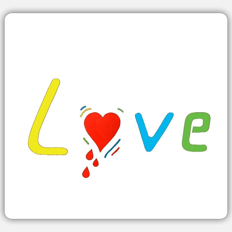 Crying Heart - Sticker Größe S (10 x 10 cm) - Mattweiß
