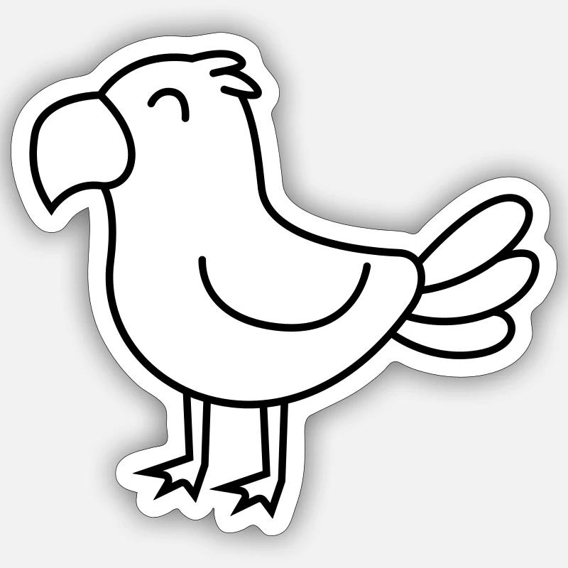 Parrot Comic Animal Sticker size S (10 x 10 cm)