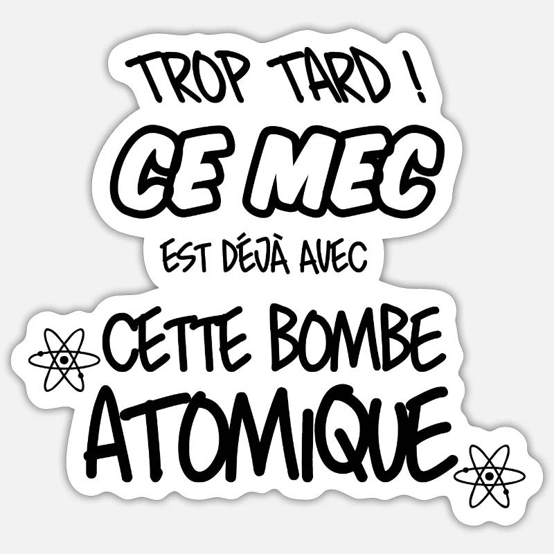 idée cadeau saint valentin - Sticker taille S (10 x 10 cm) - blanc mat