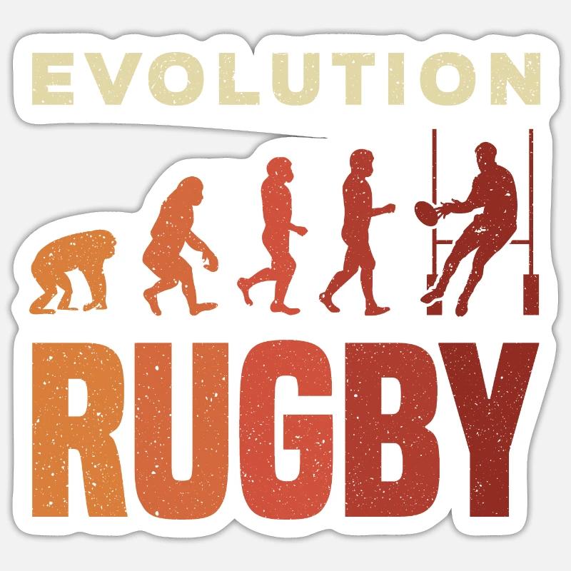 Rugby Ball Sport Player Retro Evolution Rugby Team - Sticker taille S (10 x 10 cm) - blanc mat
