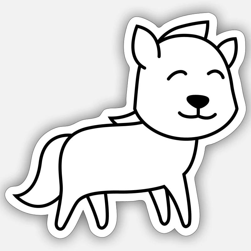 Hyäne Comic Tier - Sticker Größe S (10 x 10 cm) - Mattweiß