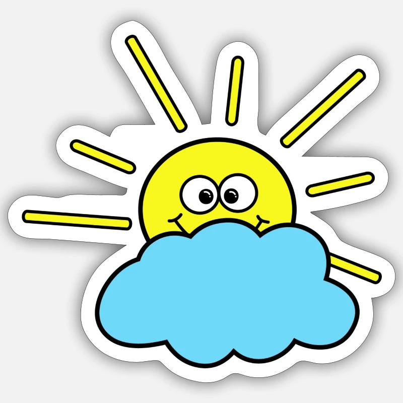Soleil - Sticker taille S (10 x 10 cm) - blanc mat