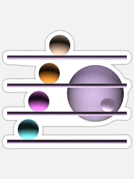 Spiel mit Kugeln -02- - Sticker Größe S (10 x 10 cm) - Mattweiß