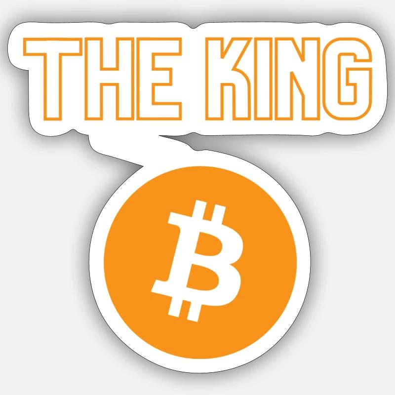 Logo The king Bitcoin - Sticker size S (10 x 10 cm) - white matte