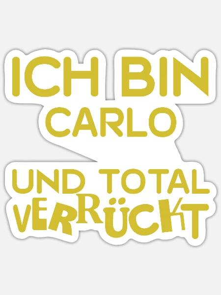 Vorname Carlo - Sticker Größe S (10 x 10 cm) - Mattweiß