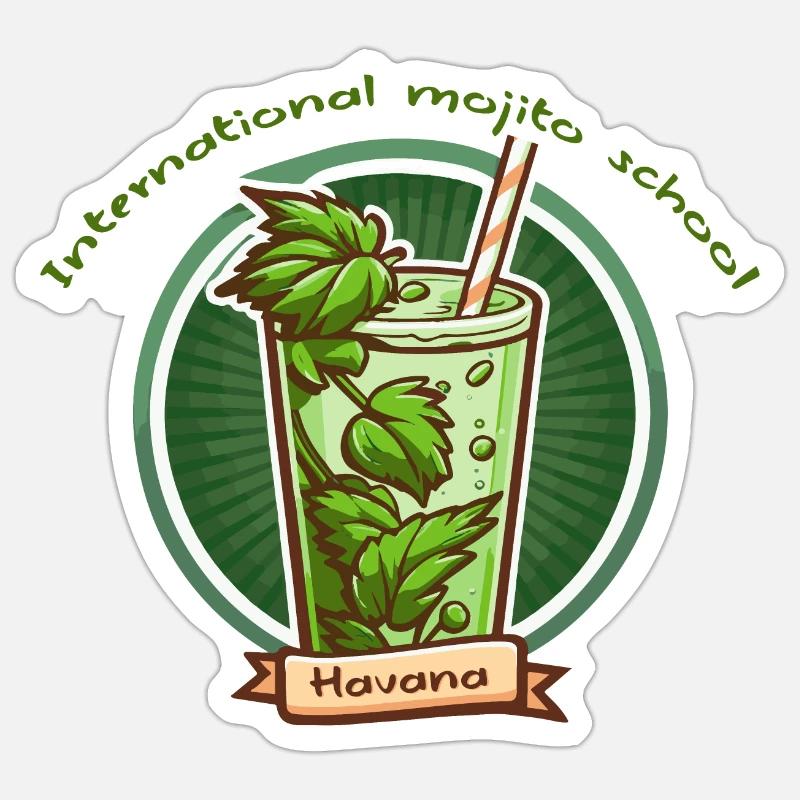 mojito school - Sticker taille S (10 x 10 cm) - blanc mat