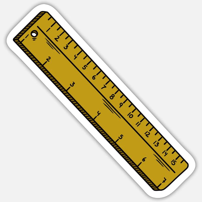 Ruler from elementary school. Sticker size S (10 x 10 cm)