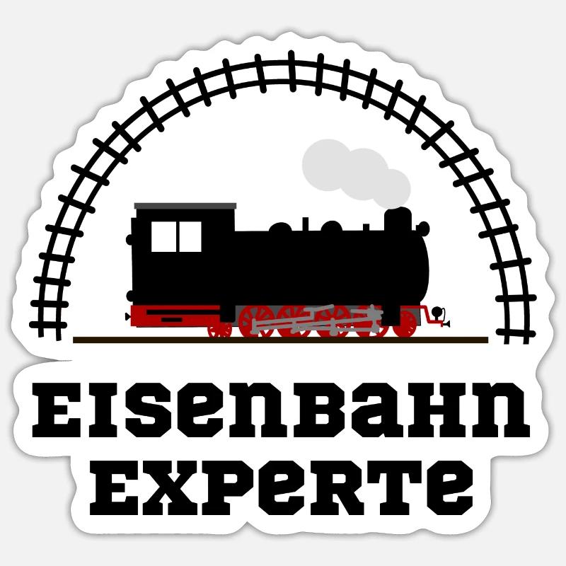 eisenbahn experte - Sticker Größe S (10 x 10 cm) - Mattweiß