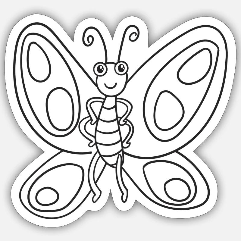 Schmetterling, Insekt, Geschenk, Geschenkidee Sticker Größe S (10 x 10 cm)