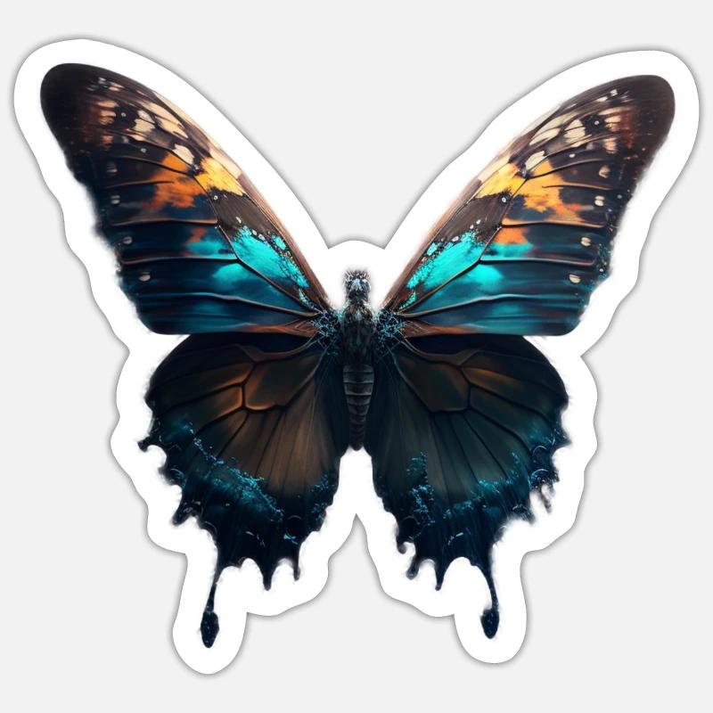 Papillon, chenille Sticker taille S (10 x 10 cm)