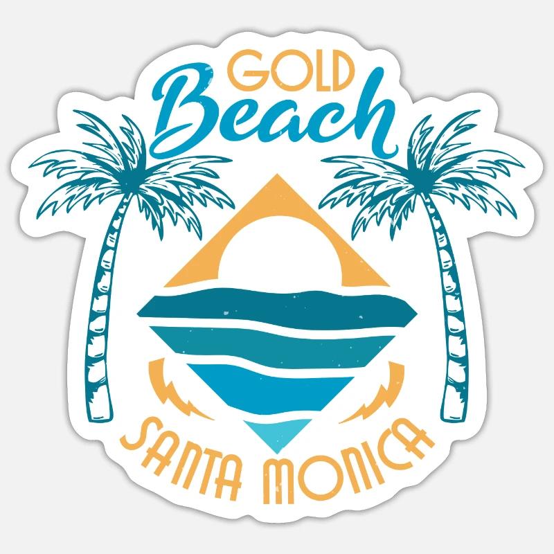 PLAGE D’OR SANTAMONICA - Sticker taille S (10 x 10 cm) - blanc mat
