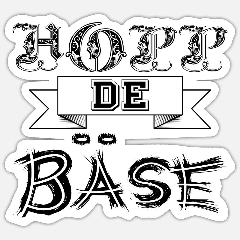 Hopp de Bäse - Sticker Größe S (10 x 10 cm) - Mattweiß